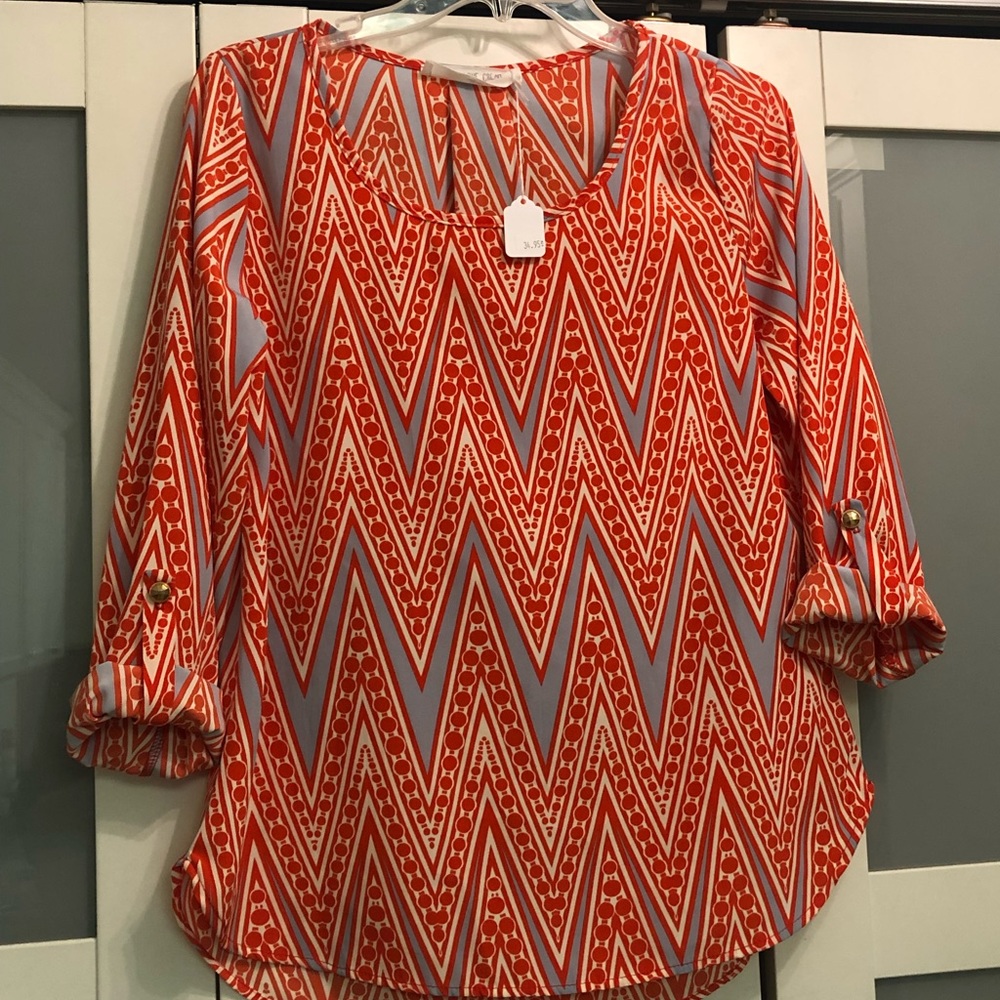Orange, cream and blue NWT shirt